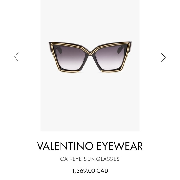 Valentino Accessories - Valentino Black and Gold Cat-Eye Sunglasses